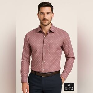 Tasso Elba Premium Collection Slim Fit Paisley Dress Shirt Men’s Large 16½ 42